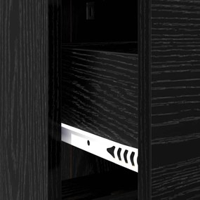 vidaXL Κομοδίνα Μαύρη Δρυς 40 x 30 x 60 cm Επεξεργασμένο Ξύλο