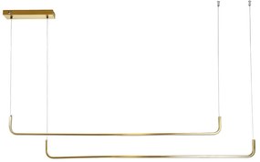 Φωτιστικό Οροφής Με Τηλεχειριστήριο Linaria Duo 60926 220x4x25cm Dim Led 8300lm 72W Gold Globostar