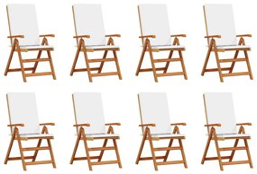vidaXL Καρέκλα Κήπου 8 pcs Καφέ 57 x 71.5 x 104εκ Μασίφ ξύλο teak