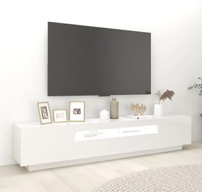 Έπιπλο Τηλεόρασης με LED Γυαλιστερό Λευκό 200 x 35 x 40 εκ. - Λευκό