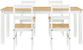 vidaXL Σετ Τραπεζαρίας 5 Τεμαχίων Panama από Μασίφ Ξύλο Πεύκου Λευκό