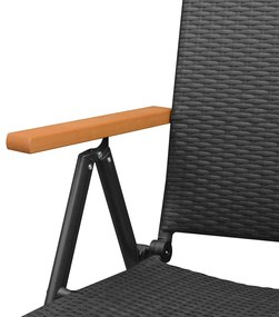 vidaXL Σετ Τραπεζαρίας Κήπου 5 Τεμαχίων Μαύρο/Καφέ από Συνθετικό Ρατάν