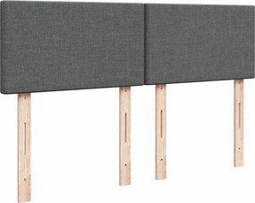 vidaXL Κρεβάτι Boxspring με Στρώμα Σκούρο Γκρι 140x200 εκ Υφασμάτινο