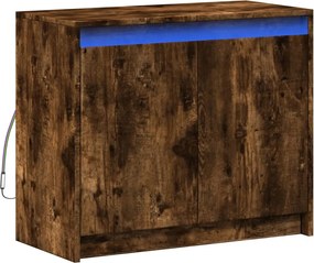 vidaXL Ντουλάπι με Φώτα LED Δρυς 72x34x61 εκ. Επεξεργασμένο Ξύλο