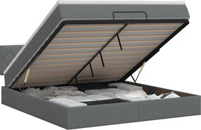 vidaXL Κρεβάτι Ottoman με στρώμα Σκούρο Γκρι 140 x 190 cm Ύφασμα