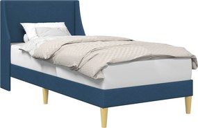 vidaXL Σκελετός Κρεβατιού Μονόχρωμο Μπλε 100 x 200 cm ύφασμα