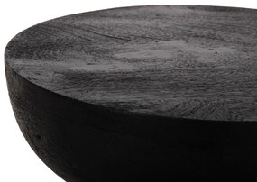 Σκαμπό Στρογγυλό Scallop Μασίφ Mango Σε Μαύρο Χρώμα Φ35x45 Υ Εκ.