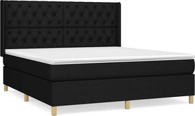 vidaXL Κρεβάτι Boxspring με Στρώμα Μαύρο 160x200 εκ. Υφασμάτινο