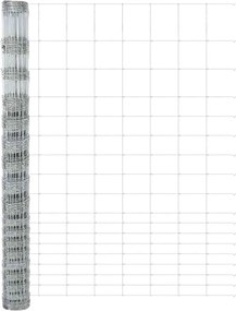 vidaXL Περίφραξη αγρού Ασημί 25 x 1,5 m Γαλβανισμένος χάλυβας