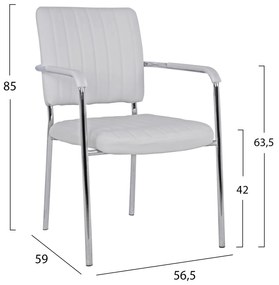 ΚΑΡΕΚΛΑ QUESTA ΜΕ ΜΠΡΑΤΣΑ HM1070.02 ΛΕΥΚΗ 56,5x59x85 cm - HM1070.02