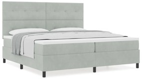 vidaXL Κρεβάτι με στρώμα Φωτεινό Γκρι 200x200 cm Βελούδο