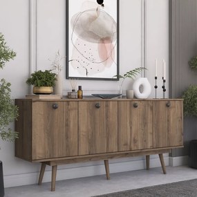 Μπουφές Salonde pakoworld καρυδί μελαμίνης-καρυδί pp πόδι 180x40x82.6εκ (1 τεμάχια)