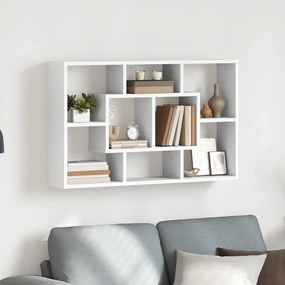 vidaXL Ραφιέρα Τοίχου Λευκή 85 x 16 x 52,5 εκ. από Επεξεργασμένο Ξύλο