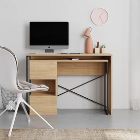 Γραφείο εργασίας πολυμορφικό Badau Megapap χρώμα sapphire oak 110x37,2x77εκ.