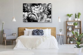 Φανταστείτε τον ιμπρεσιονιστικό κόσμο των λουλουδιών σε μαύρο και άσπρο - 120x80