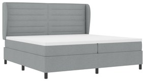 vidaXL Κρεβάτι με Στρώμα Ανοιχτό Γκρι 200x200 εκ Ύφασμα