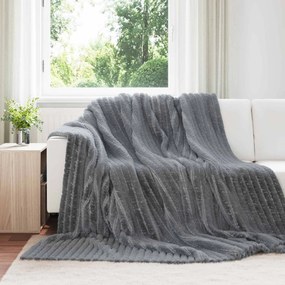 vidaXL Κουβέρτα Σκούρο Γκρι 270 x 240 cm Μαλλί