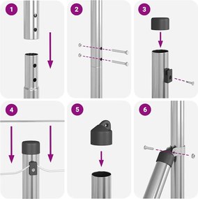 vidaXL Στύλος Περιφράξεων 13 pcs Ασημί Ατσάλι