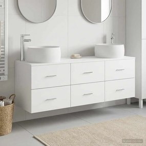 vidaXL Σετ Επίπλων Μπάνιου 3 τμχ. Λευκό 49,5 x 44,5 x 66 εκ