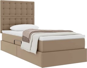 vidaXL Κρεβάτι Αποθήκης Καπουτσίνο 100 x 200 cm Τεχνητό Δέρμα