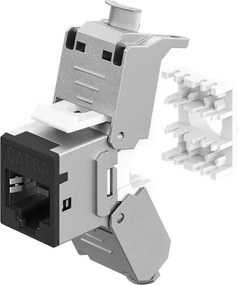 GOOBAY Keystone module RJ45 77943, CAT 6A STP, slim, toolfree, ασημί/μαύρο