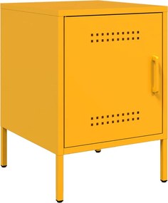 vidaXL Κομοδίνα 2 τεμ. Μουσταρδί 36x39x50,5 εκ. από Χάλυβα