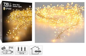 Deco 720 Φωτάκια MicroLED - 7.2 Μέτρα + 5 Μέτρα σύνδεσης , Πυκνή Διάταξη, Ασημί συρμάτινο καλώδιο - Θερμό λευκό