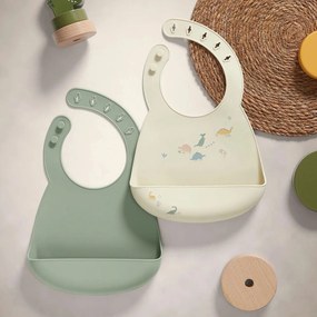 Σαλιάρες Σιλικόνης (Σετ 2τμχ) Mamas & Papas Dino Teal 44231DN00