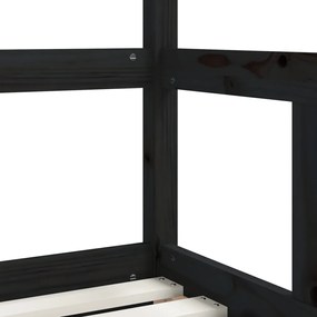 vidaXL Πλαίσιο Κρεβατιού Μαύρο70 x 140 εκ. από Μασίφ Ξύλο Πεύκου