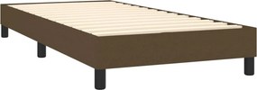 vidaXL Κρεβάτι Boxspring με Στρώμα Σκούρο Καφέ 80x200 εκ. Υφασμάτινο