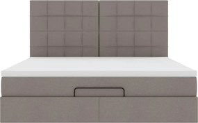 vidaXL Οθωμανικό κρεβάτι με στρώμα Taupe 180x200cm ύφασμα