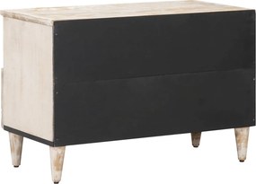vidaXL Ντουλάπι TV Λευκό 70 x 33,5 x 46 εκ. Στερεό ξύλο μάνγκο