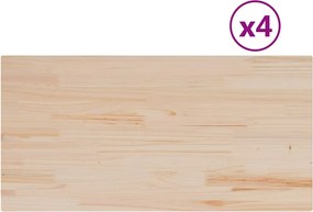 vidaXL Επιφάνειες Τραπεζιού Ορθογώνιες 4 τεμ. 100x50x1,7εκ Μασίφ Πεύκο