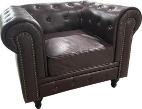 Πολυθρόνα  AVERY Σκούρο Καφέ PU 100x90x73cm