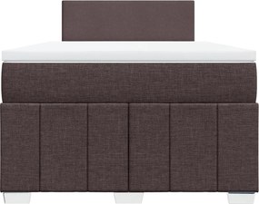 vidaXL Κρεβάτι Boxspring με Στρώμα Σκούρο Καφέ 120x200 εκ. Υφασμάτινο