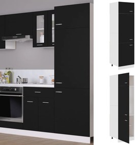 Ντουλάπι Ψυγείου Μαύρο 60x57x207 εκ. από Μοριοσανίδα
