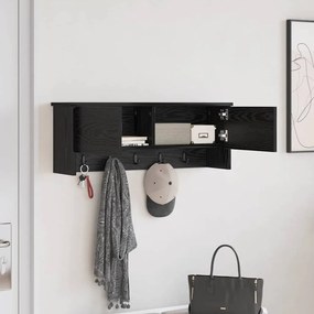 vidaXL Τοίχου Κρεμάστρα Μαύρη δρυς 80 x 20 x 30 cm Επεξεργασμένο ξύλο