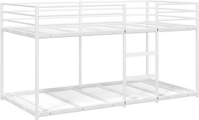 vidaXL Κουκέτα χωρίς στρώμα Λευκό 90x200 cm Ατσάλι