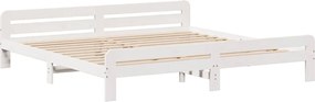 vidaXL Σκελετός Κρεβ. Χωρίς Στρώμα Λευκό 200x200 εκ Μασίφ Πεύκο