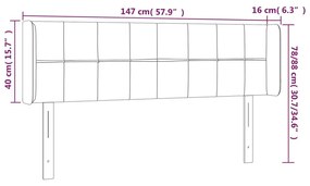 Κεφαλάρι Κρεβατιού LED Μαύρο 147x16x78/88 εκ. Βελούδινο - Μαύρο
