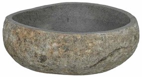 vidaXL Λεκάνη Ανοιχτό γκρι (38-45) x (30-35) x 15 εκ. Πέτρα Ποταμού
