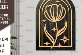 Σετ των 2 Intra απο ξύλο plywood 3mm-4mm πάχος Σχέδιο κοπής με λέιζερ διακόσμηση τοίχου Boho Δίασταση 30x20 cm INTRAFABR-103399402