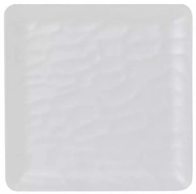 Πιάτο Τετράγωνο Ρηχό Wavy Matte Mlw348K48-6 Φ22cm White Espiel Μελαμίνη