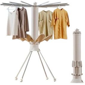 Πτυσσόμενη κρεμάστρα δαπέδου &amp; απλώστρα ρούχων τροχήλατη - 12002-1 - 114265-114265