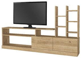 Σύνθεση τηλεόρασης Pesaro Megapap χρώμα sepet oak 165x25x91,3εκ.