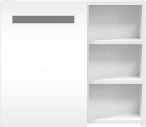 vidaXL Καθρέφτης Μπάνιου με Ντουλάπι &amp; LED Λευκό 60 x 13 x 52 εκ.