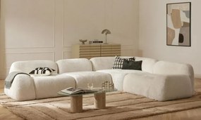 Stewehome Γωνιακός Καναπές Μοντέρνος Σχεδιασμός σε Λευκό 350x260x67 cm