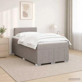 vidaXL Κρεβάτι box spring με στρώμα Taupe 120 x 190 cm Ύφασμα