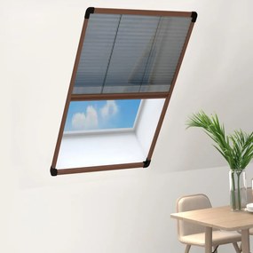 vidaXL Σήτα Παραθύρου Πλισέ Καφέ 80 x 160 εκ. από Αλουμίνιο