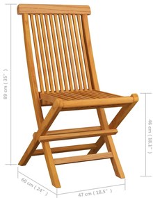 vidaXL Καρέκλες Κήπου Πτυσσόμενες 8 τεμ. από Μασίφ Ξύλο Teak